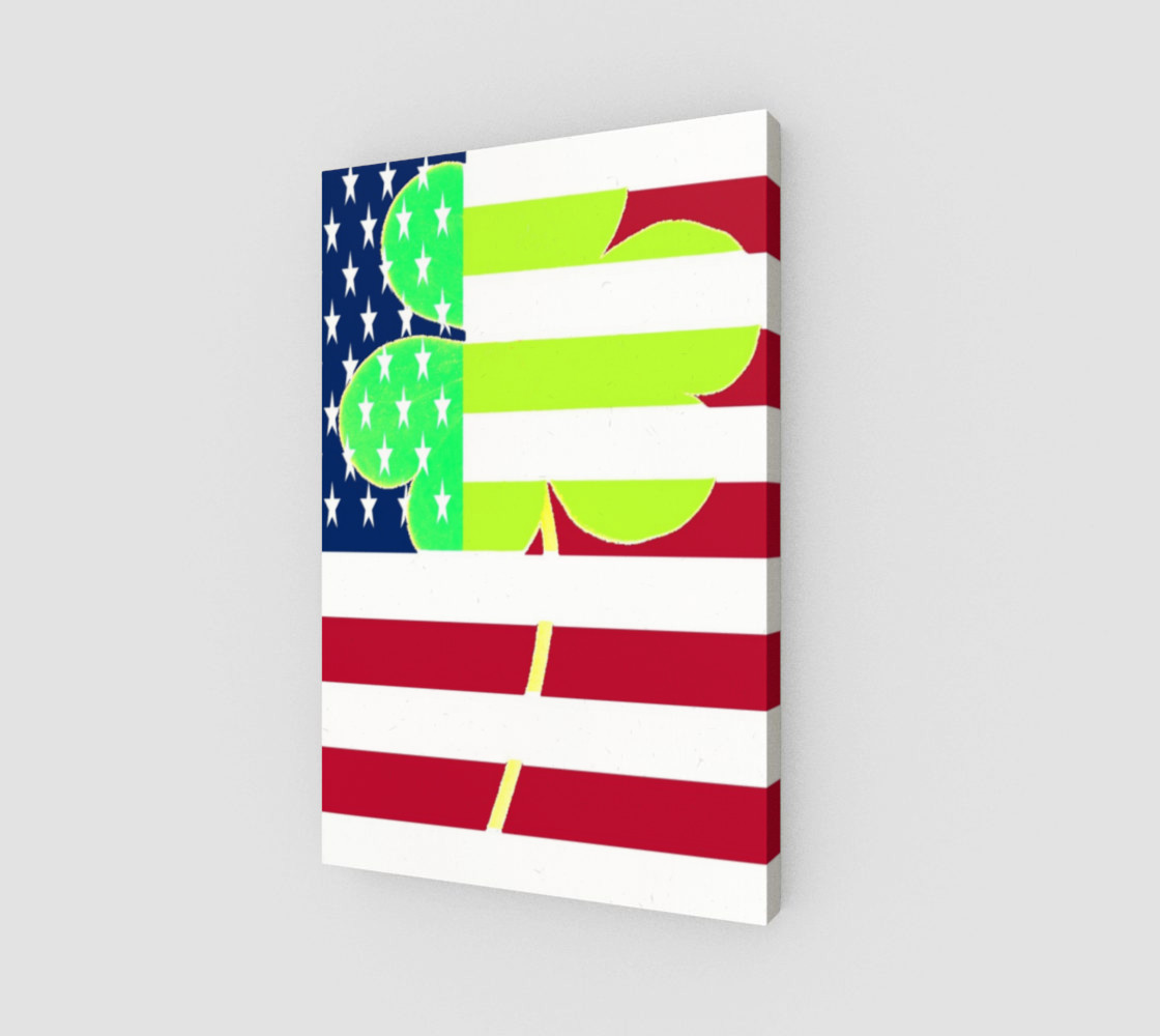 St. Patrick's Day Irish Shamrock Clover American Flag preview #1