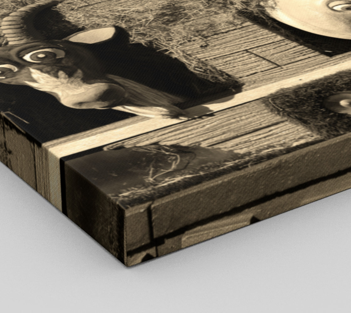 Barnyard Float-Goat, Pig, & Chicken-Sepia Toned Wall Art preview #3