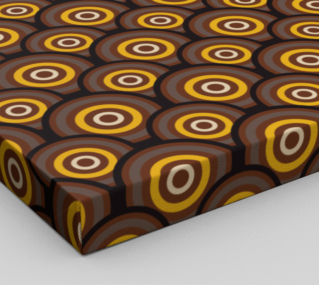 retro circles brown with yellow preview #3