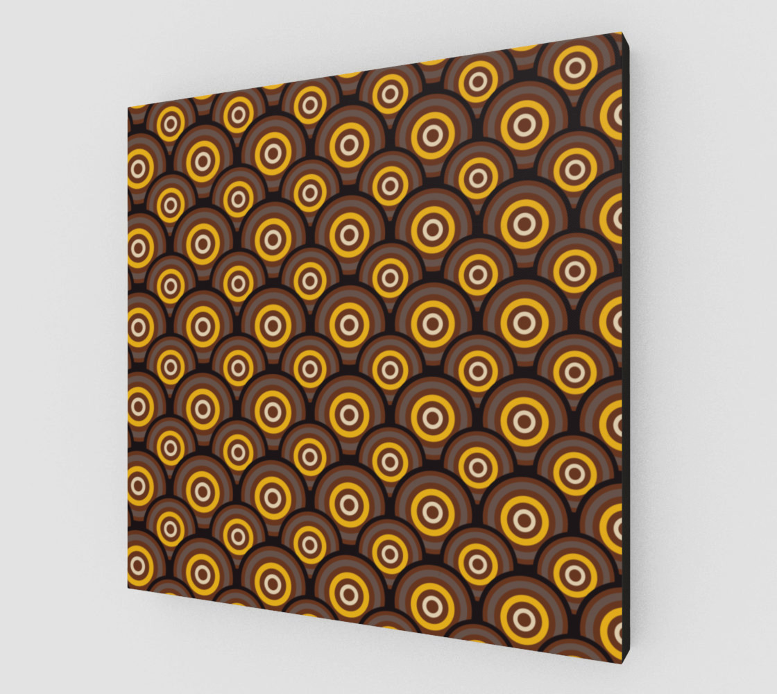 retro circles brown with yellow preview #2