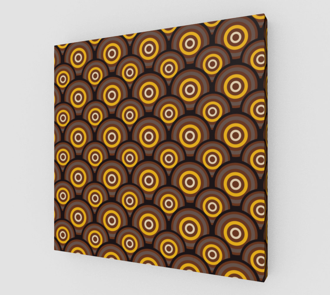 retro circles brown with yellow preview #1