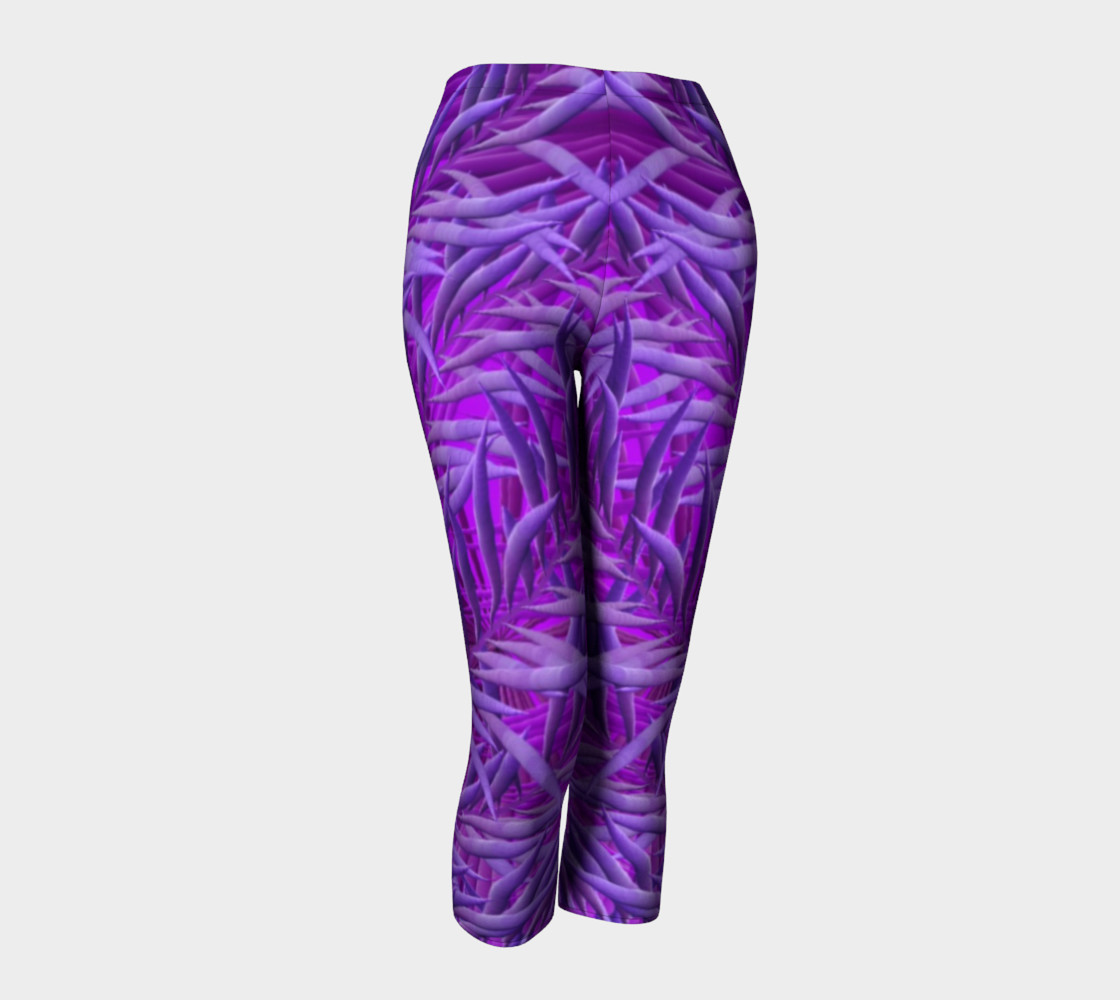 Purple Feathers Capris leggings preview #1
