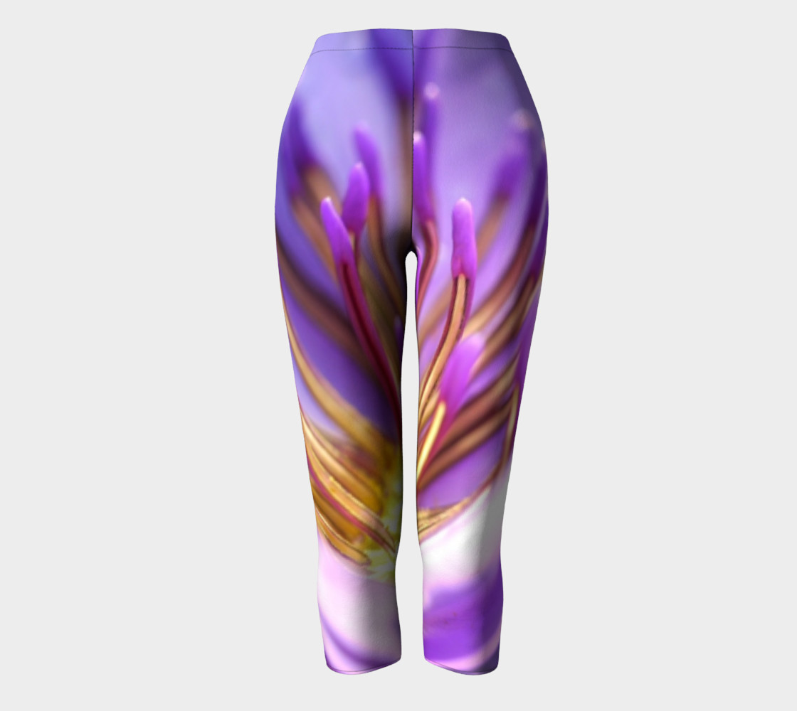 Purple Flower 2 Capris leggings preview #2
