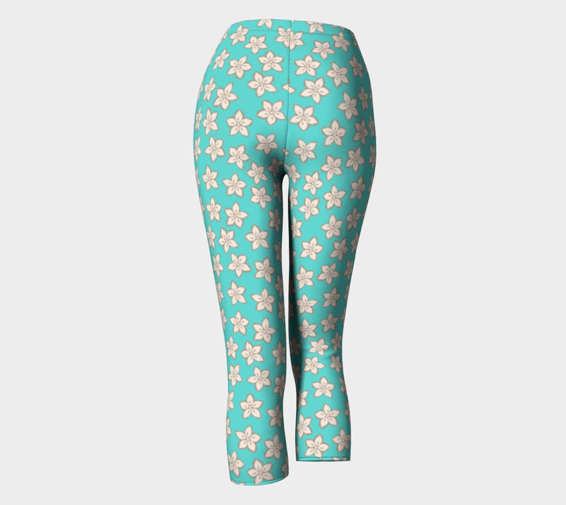Cream and Turquoise Floral Print preview #4