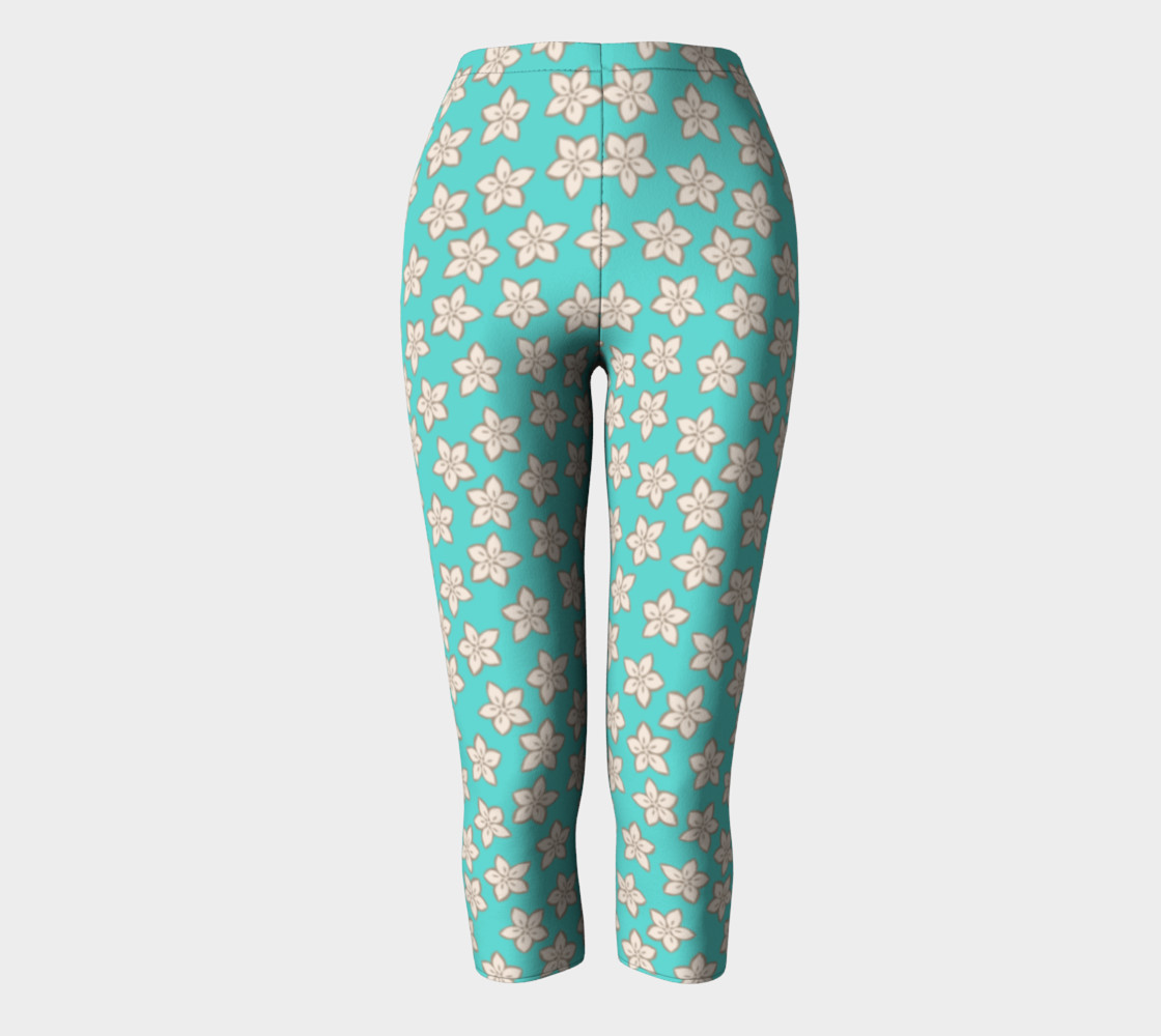 Cream and Turquoise Floral Print preview #2