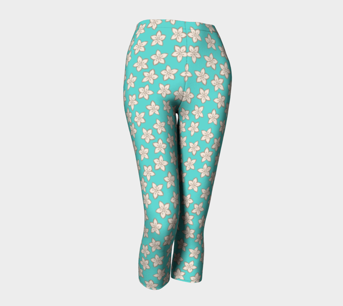 Cream and Turquoise Floral Print preview #1
