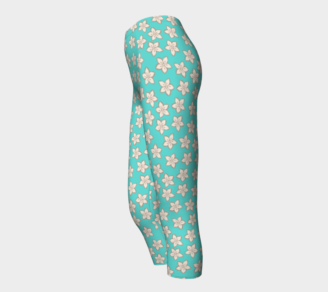 Cream and Turquoise Floral Print preview #3