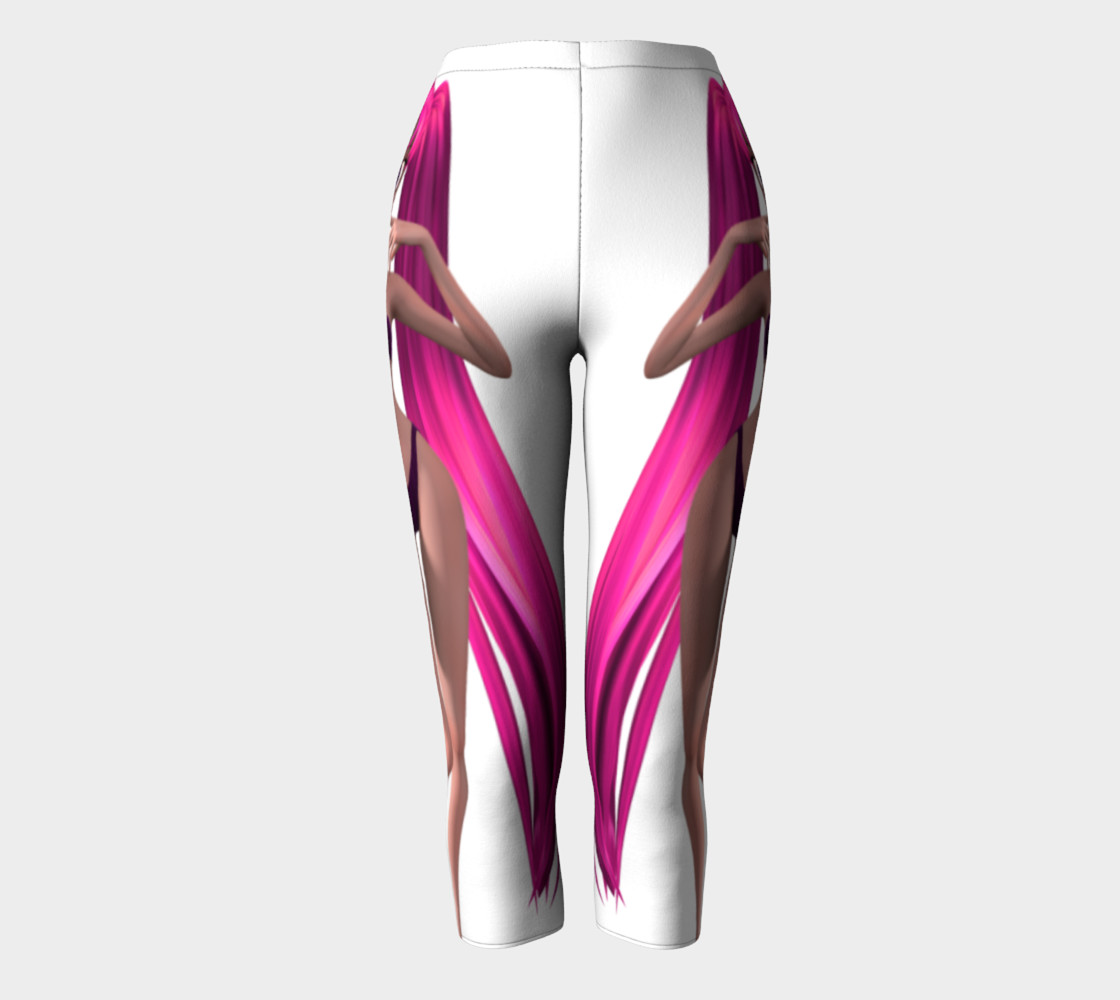 Purple Hair Anime Girl Capris preview #2