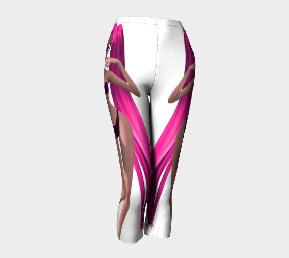 Purple Hair Anime Girl Capris preview #1