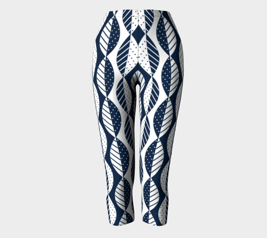 Mod Leaves in Navy and White preview #2
