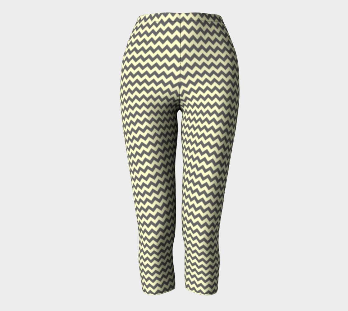 GREY & LINEN CHEVRON CAPRIS LEGGINGS preview #2