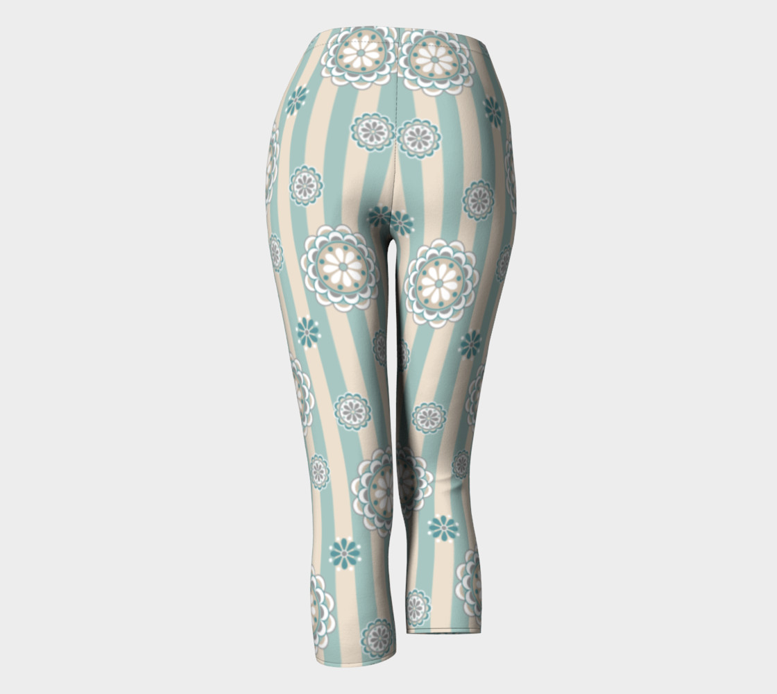 Mod Flowers in Sea Foam and Beige preview #4