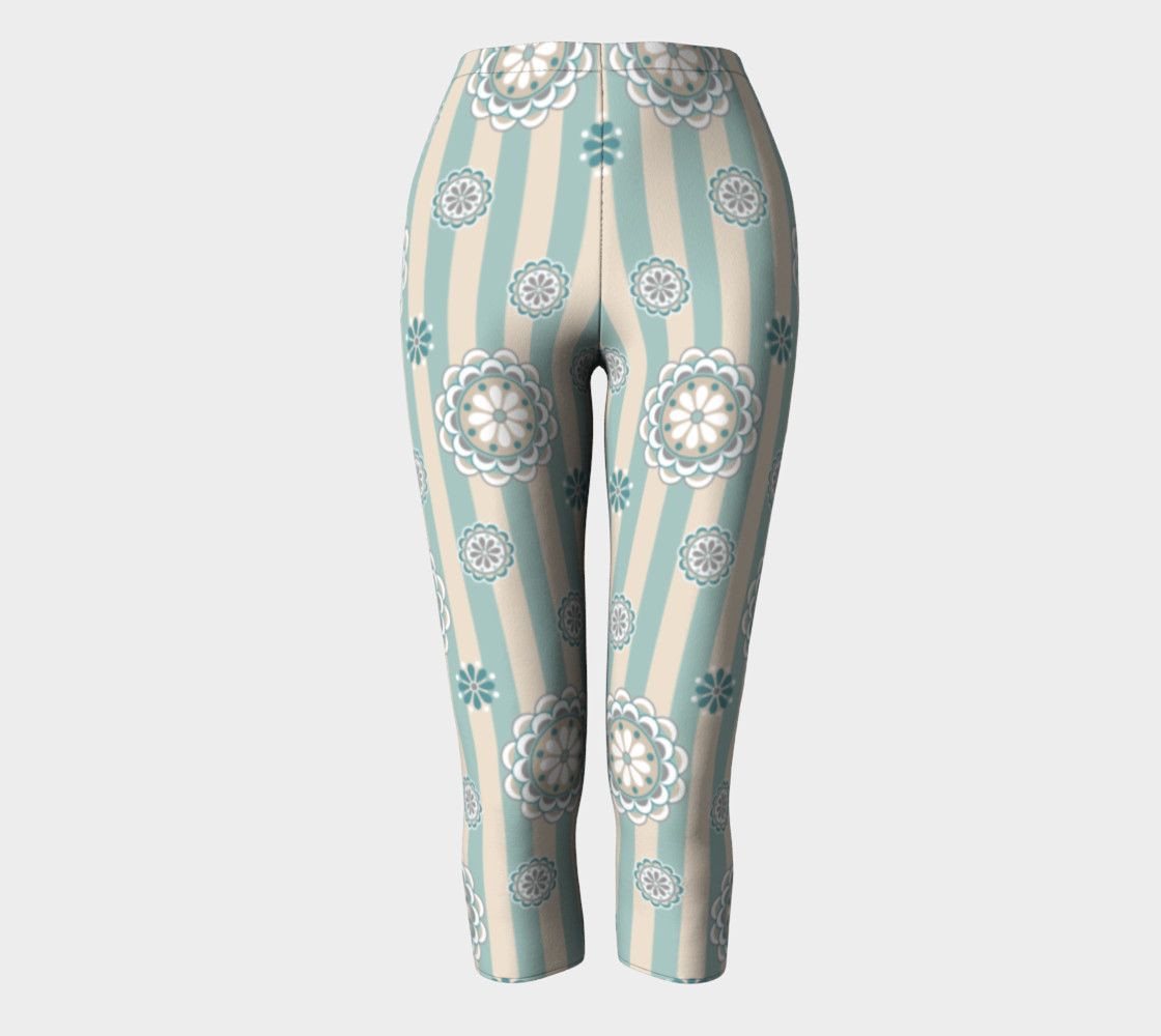 Mod Flowers in Sea Foam and Beige preview #2