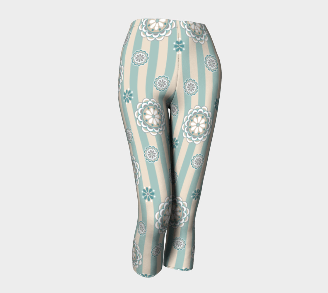 Mod Flowers in Sea Foam and Beige preview #1