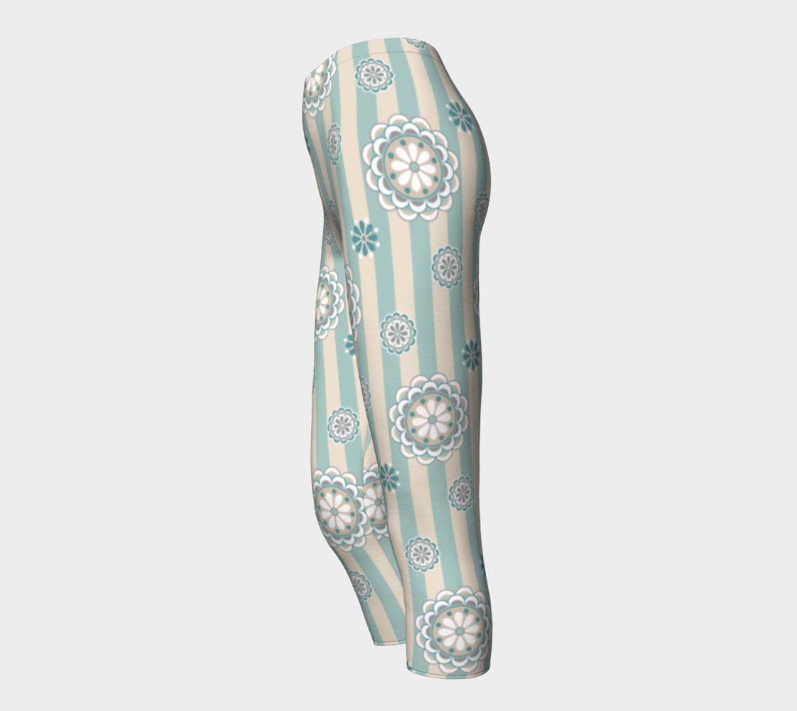 Mod Flowers in Sea Foam and Beige preview #3