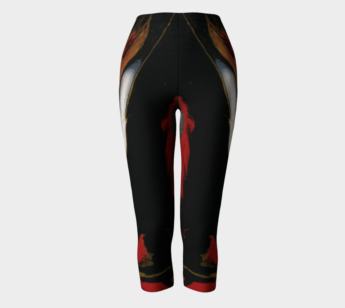 Black Red & Gold Abstract Capris thumbnail #3