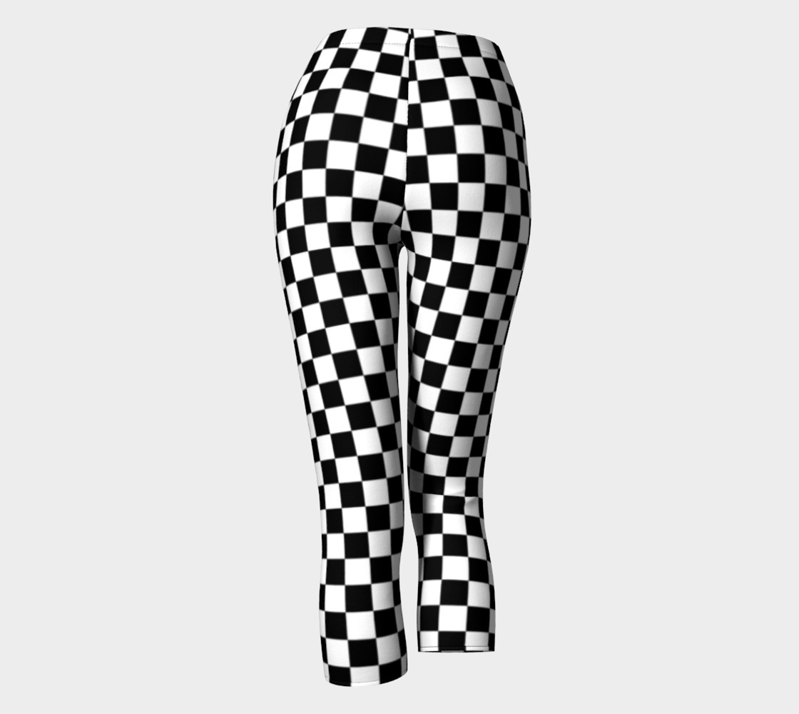 Black White Checker Board Pattern Capris preview #4
