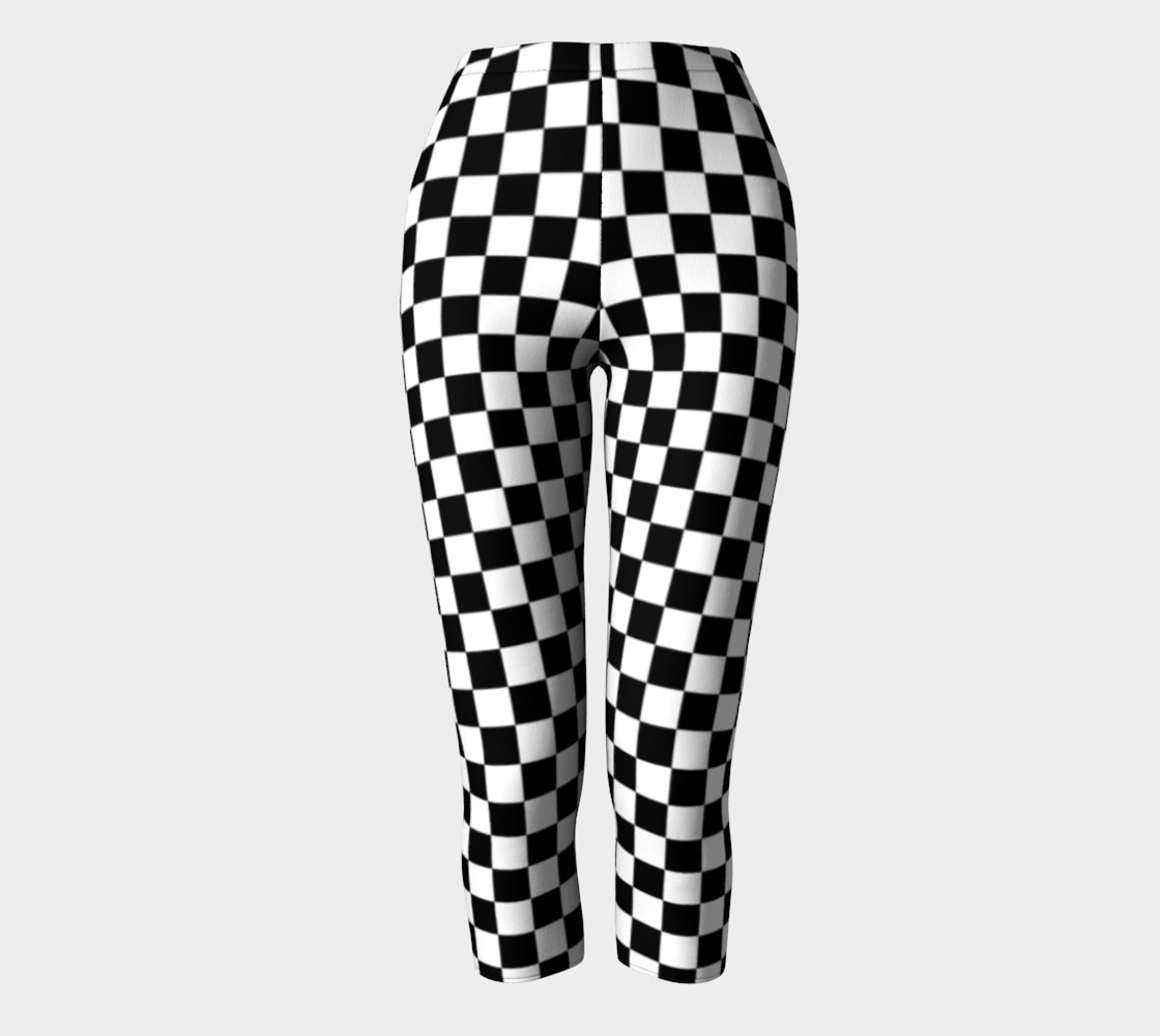 Black White Checker Board Pattern Capris thumbnail #3
