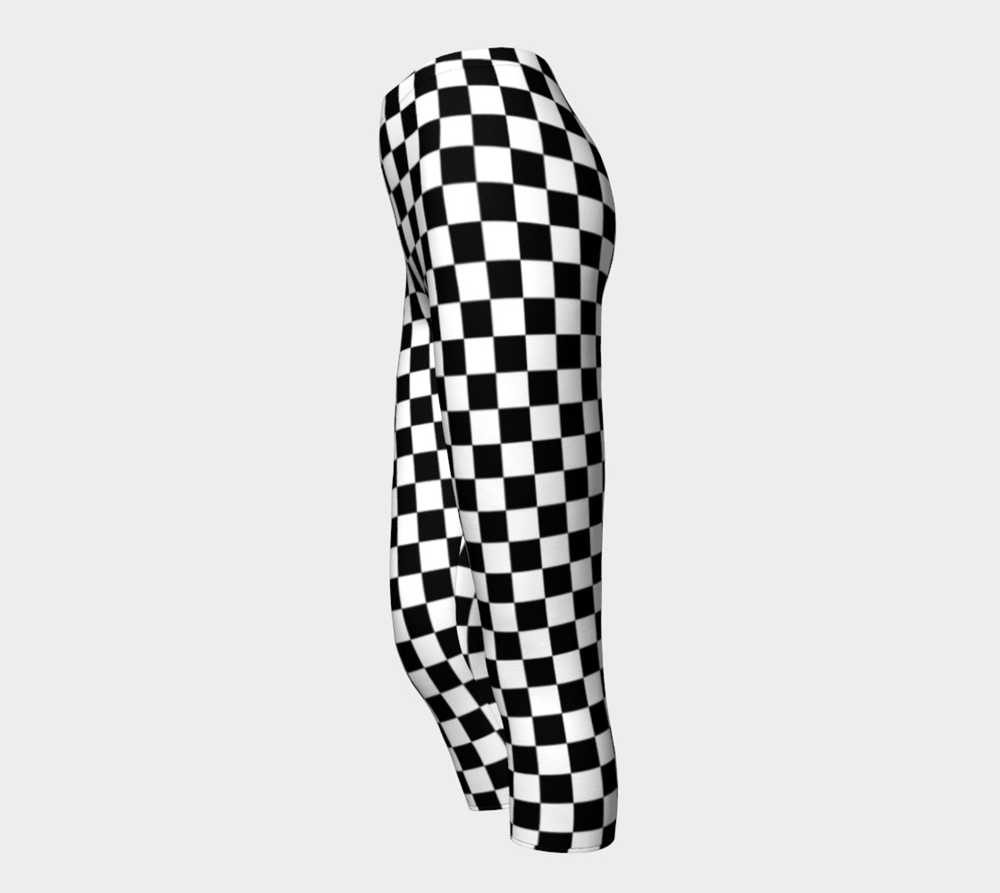 Black White Checker Board Pattern Capris thumbnail #4