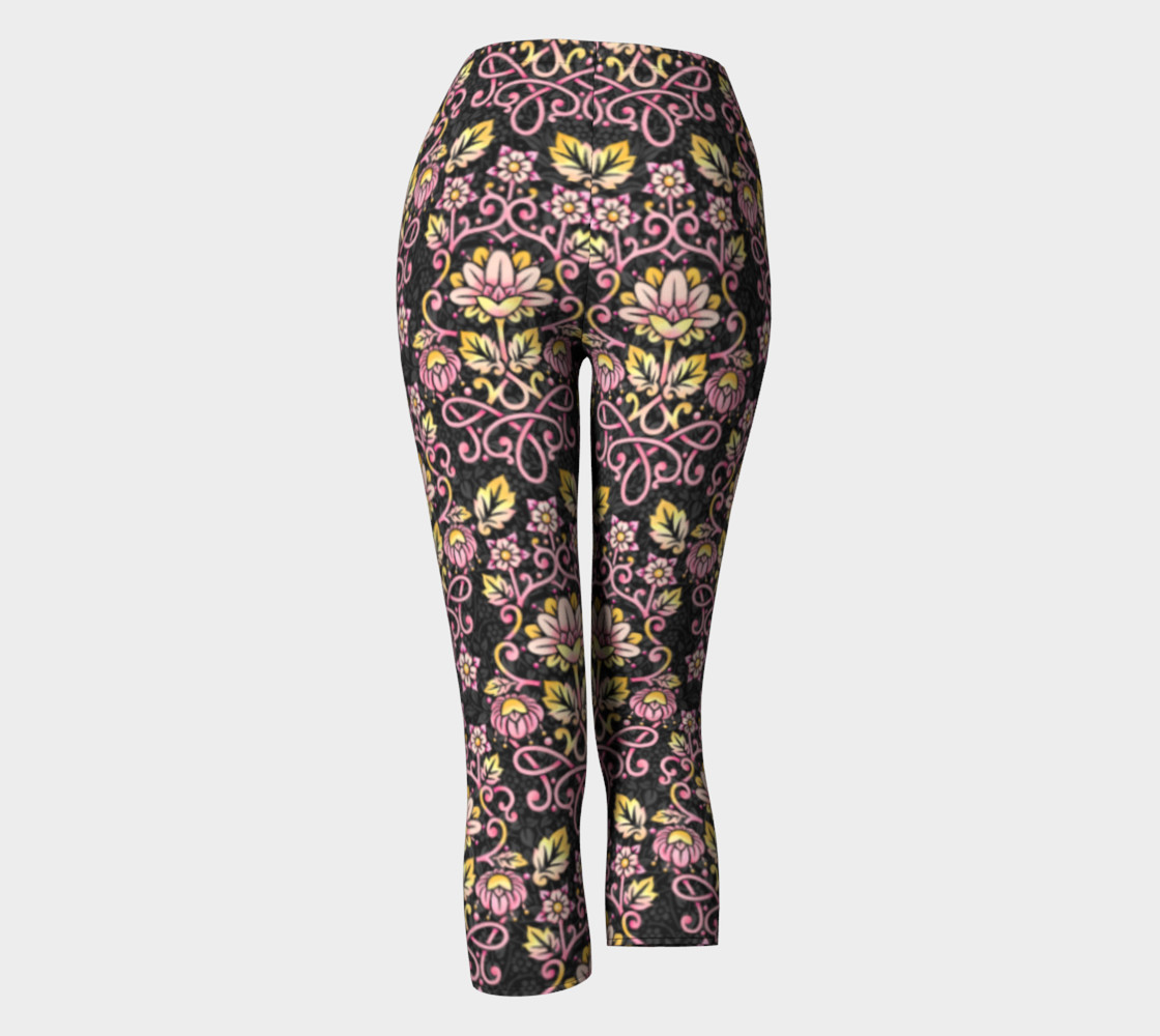 Damask Rose Capri Leggings preview #4