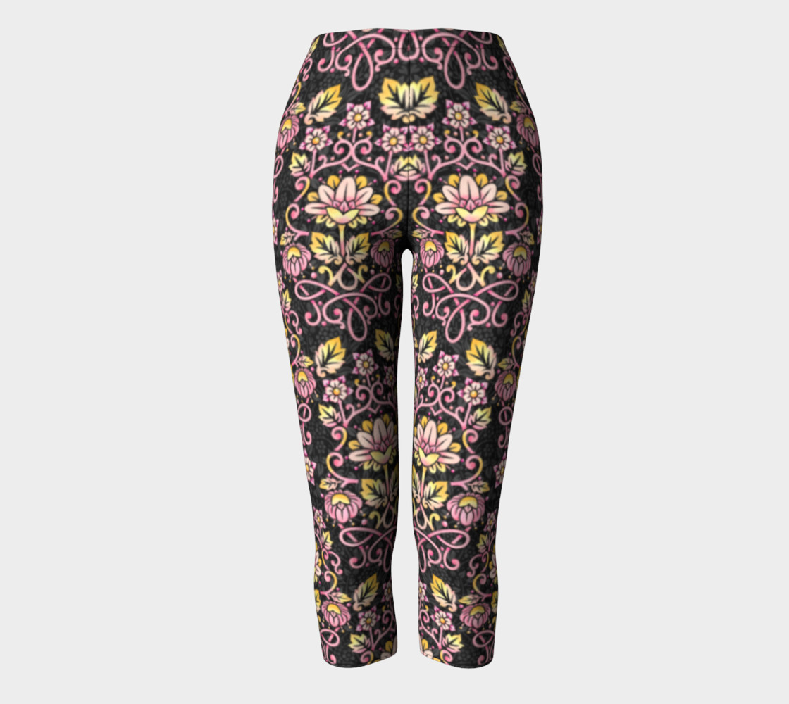 Damask Rose Capri Leggings preview #2
