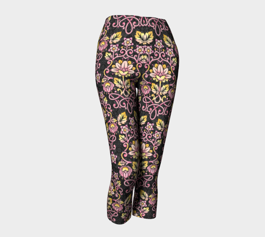 Damask Rose Capri Leggings preview #1