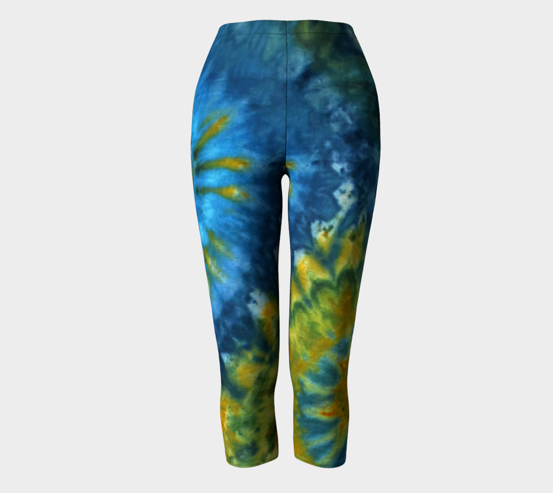 Blue Yellow Spiral Capri preview #2
