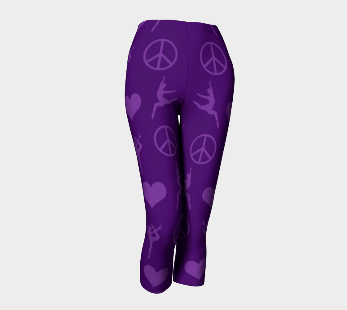 Purple gymnastics hearts peace gymnasts leggings preview #1