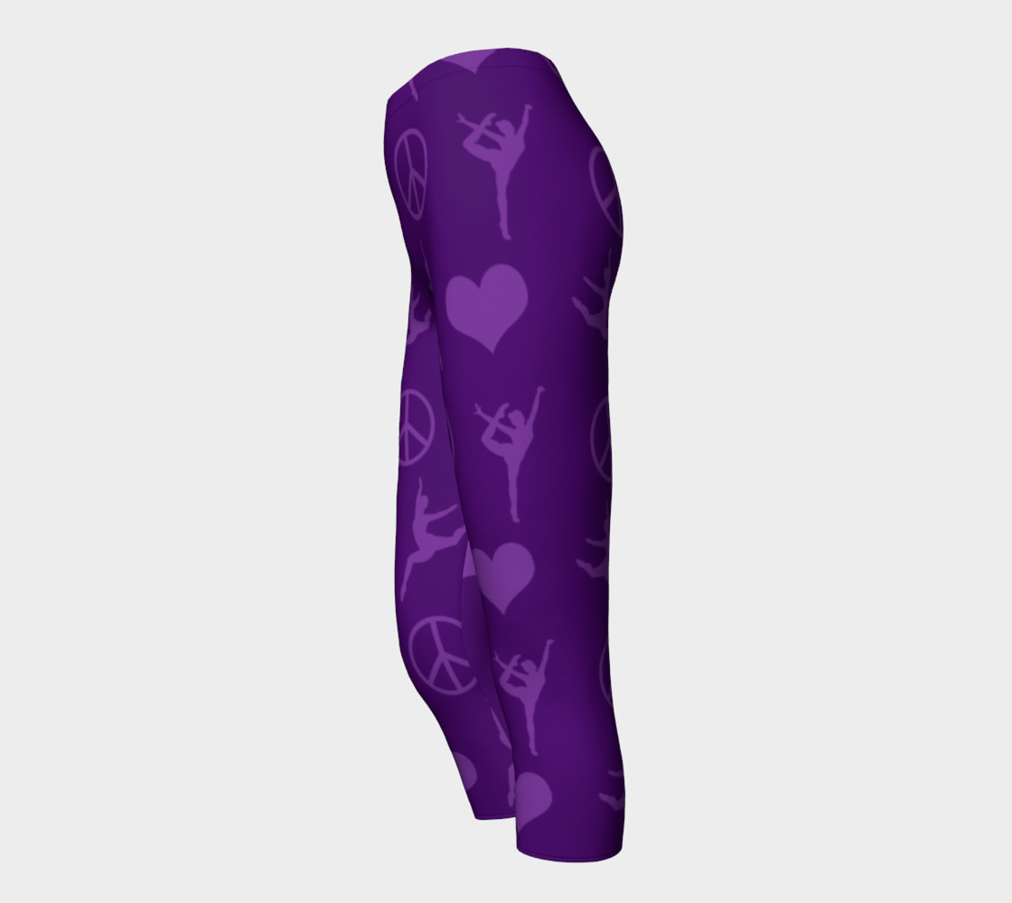 Purple gymnastics hearts peace gymnasts leggings preview #3
