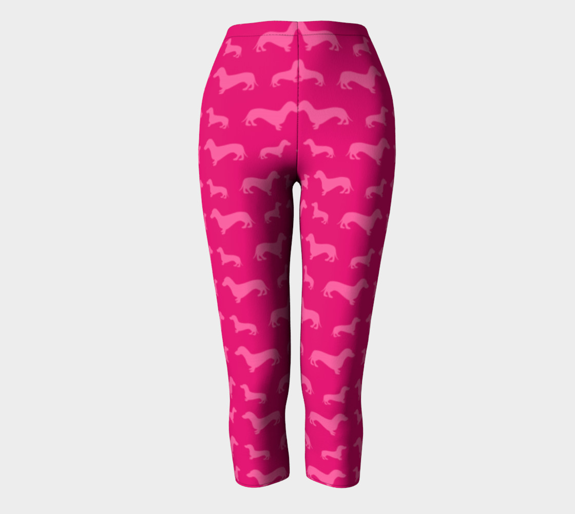 Download Hot pink dachshund capri leggings, Capris by ...
