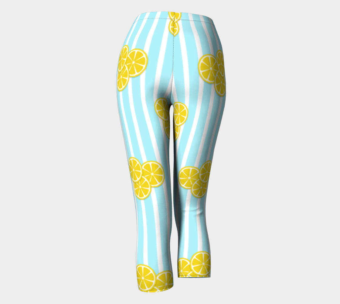 Lemon Slices on Light Blue Stripes preview #4