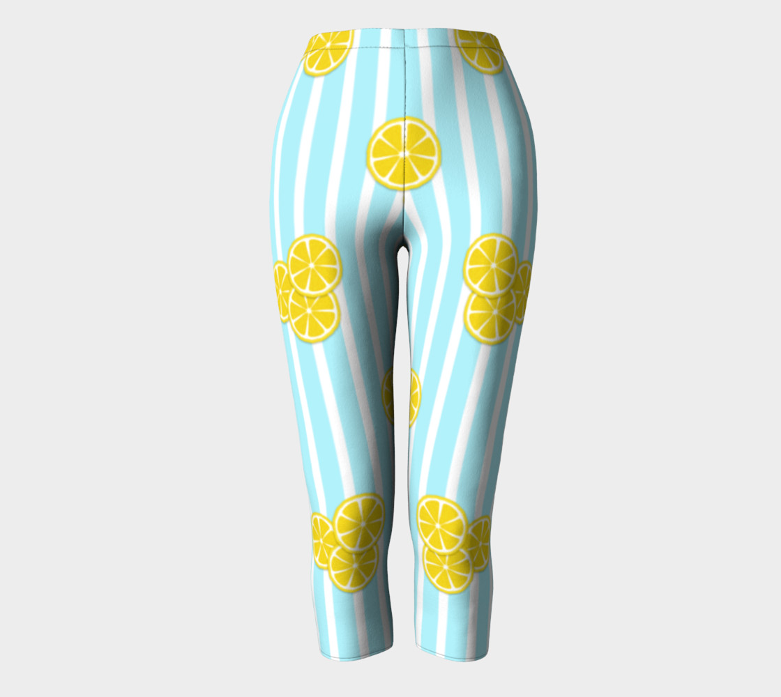 Lemon Slices on Light Blue Stripes preview #2