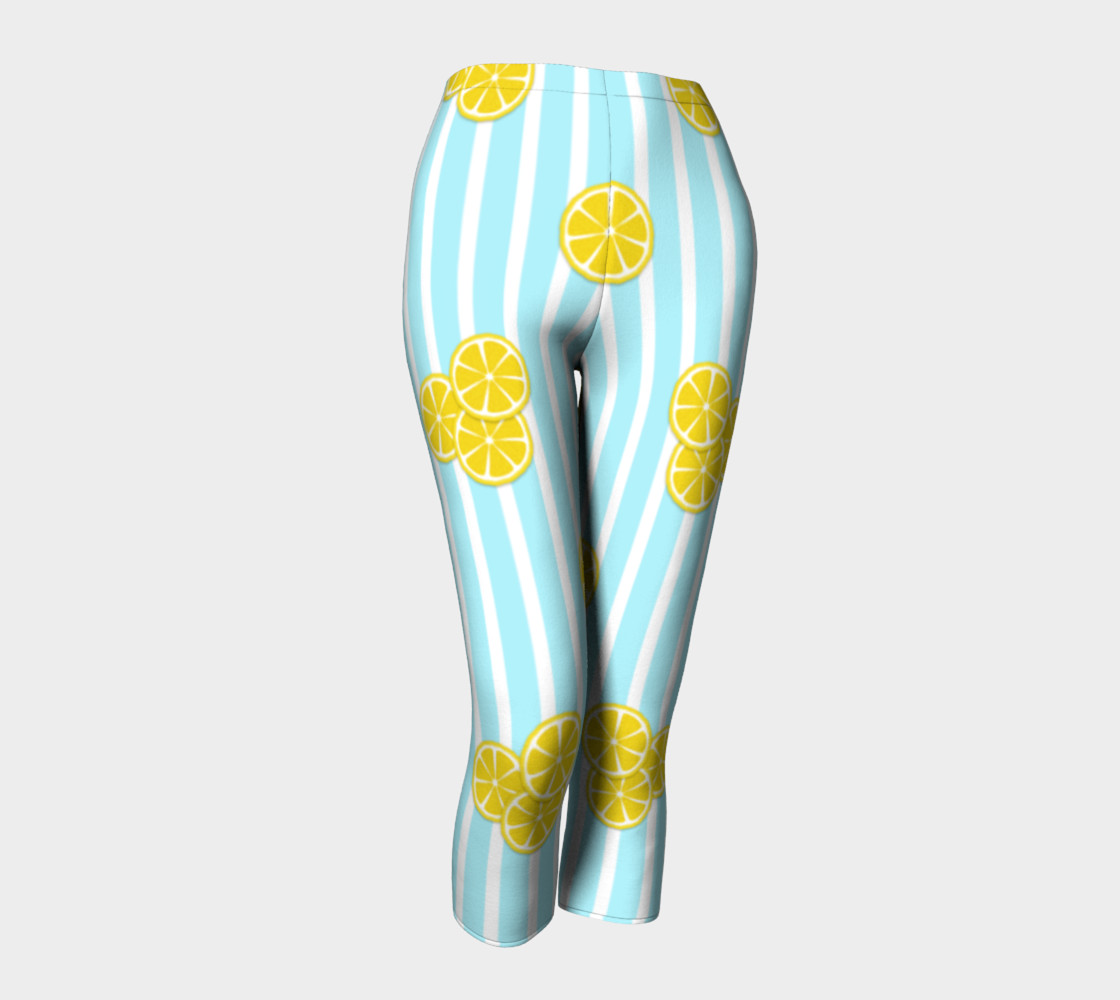 Lemon Slices on Light Blue Stripes preview #1