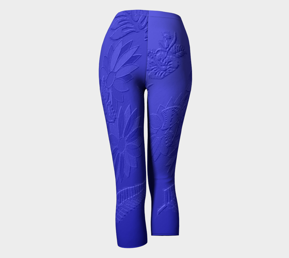 Faux Embossed Blue Capris 102-3 preview #4
