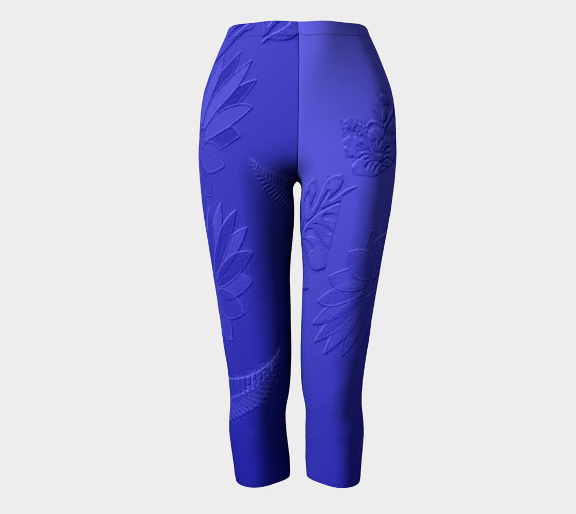Faux Embossed Blue Capris 102-3 preview #2