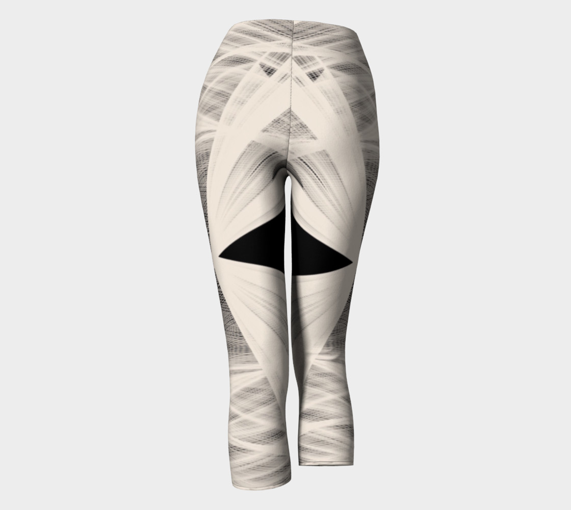 Wrapped Up Black Tan Capri Leggings preview #4