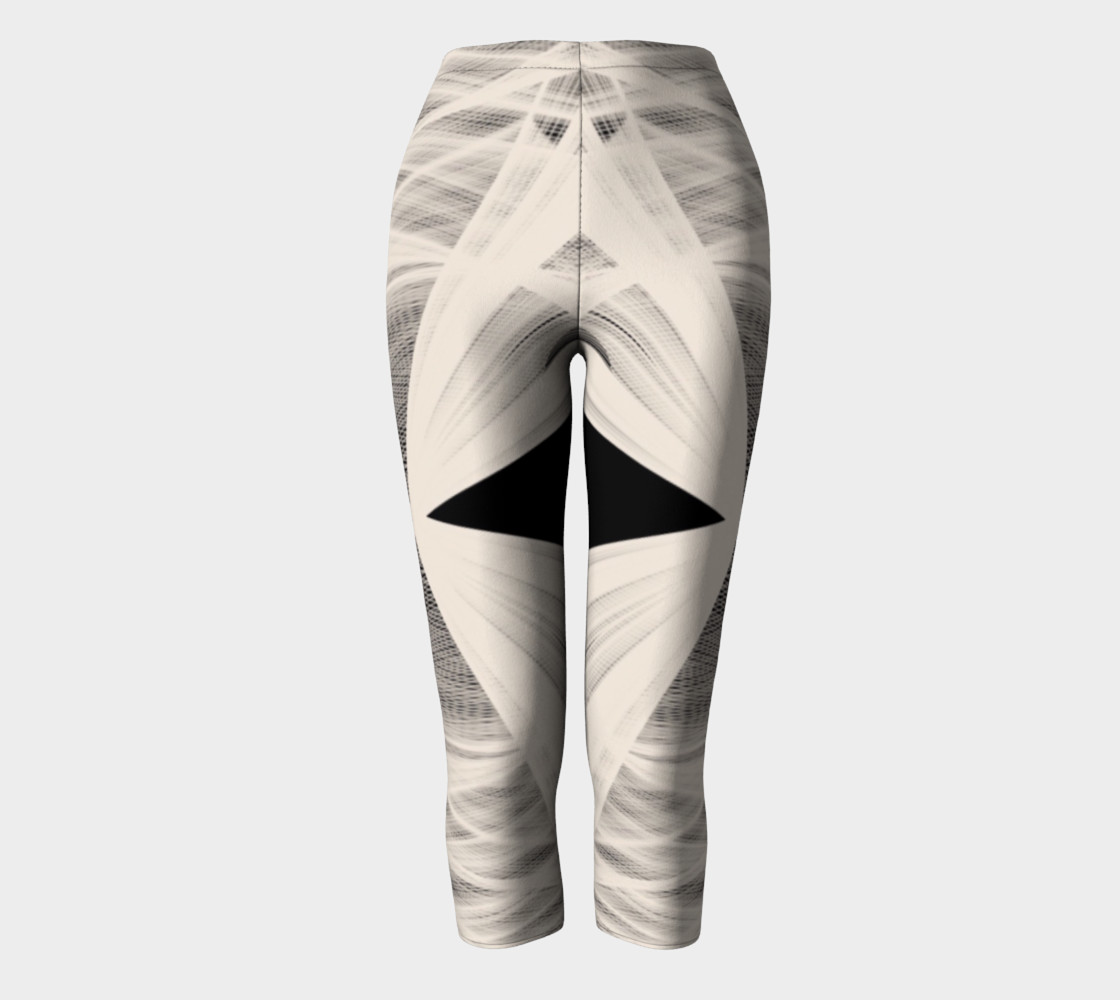Wrapped Up Black Tan Capri Leggings preview #2