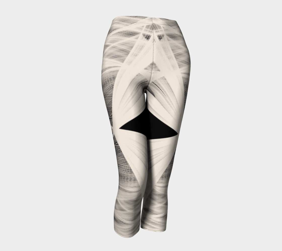 Wrapped Up Black Tan Capri Leggings preview #1