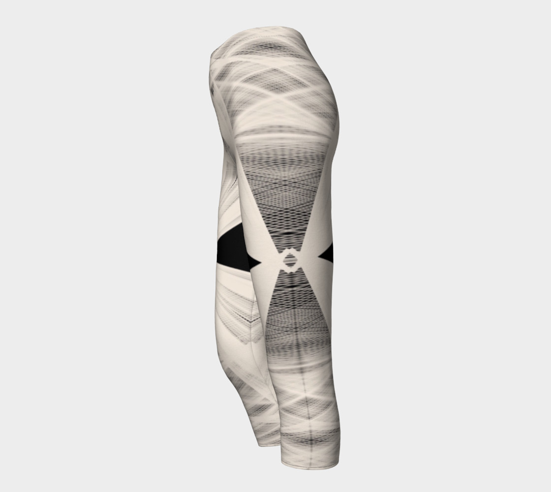 Wrapped Up Black Tan Capri Leggings preview #3