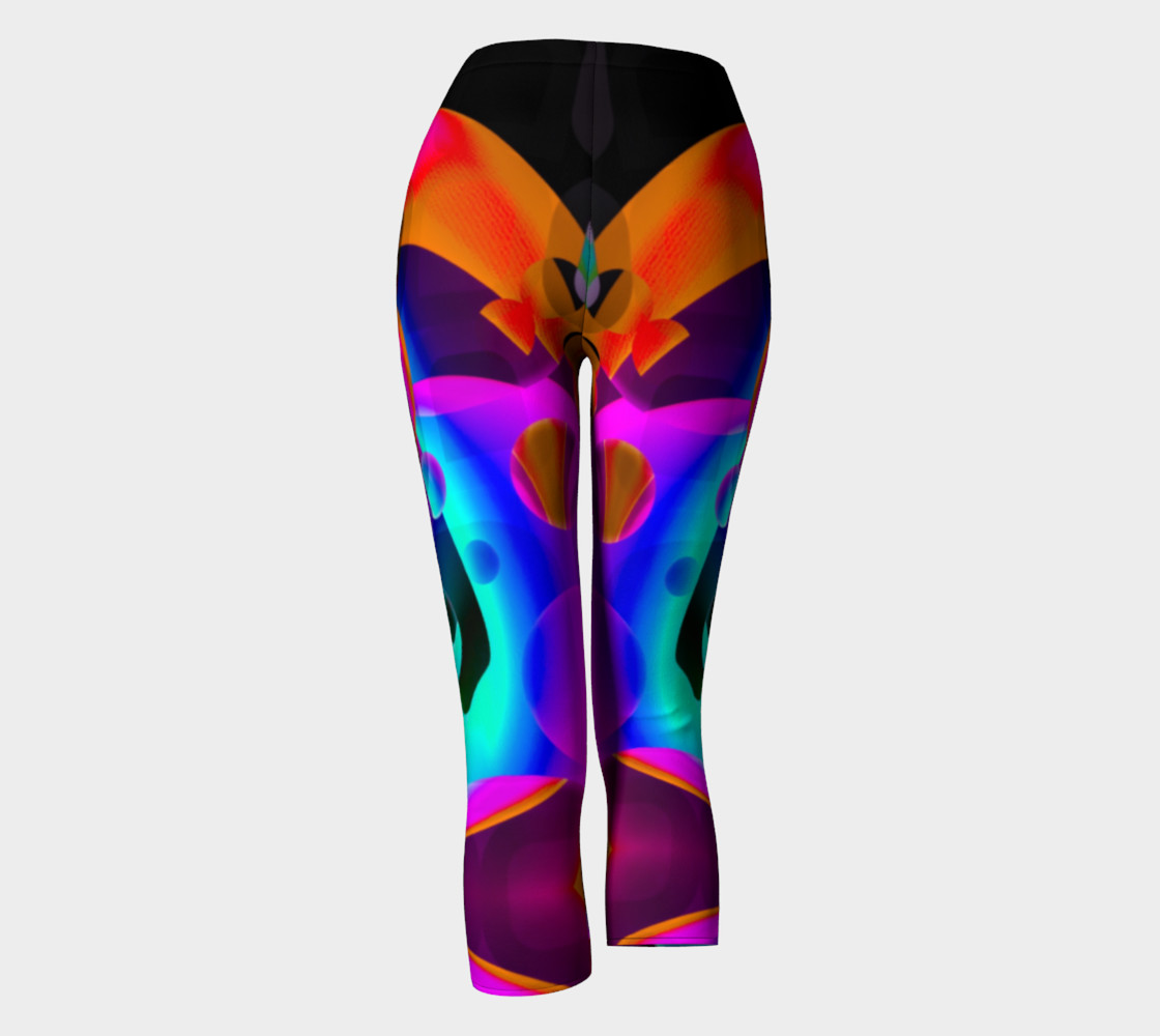 Trippy Psychedelic Bubblie Capri Leggings preview #4