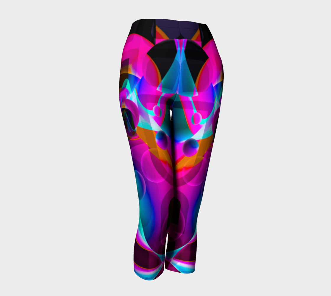Trippy Psychedelic Bubblie Capri Leggings preview #1