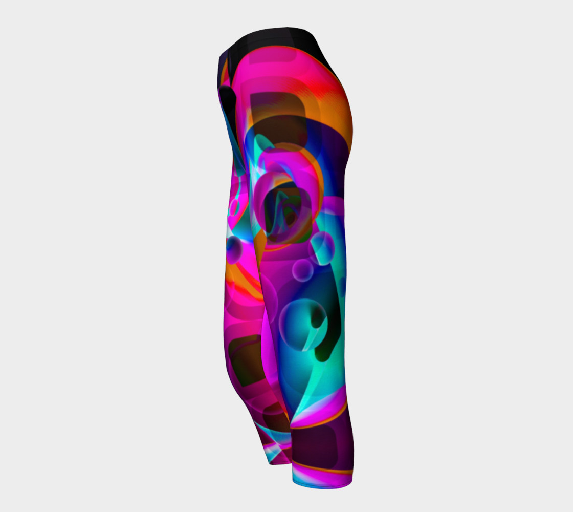 Trippy Psychedelic Bubblie Capri Leggings preview #3