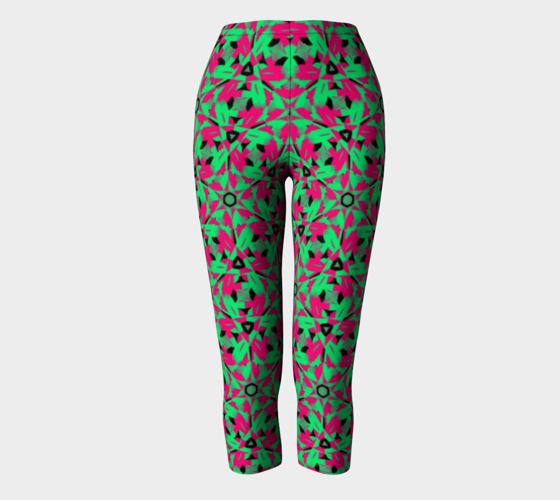 Psychedelic Kaleidoscope Capri Leggings preview #2