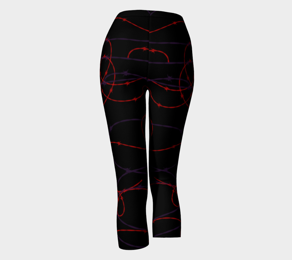 Gothic Barbed Wire Print Leggings by Tabz Jones preview #4