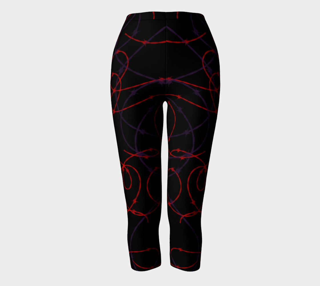 Gothic Barbed Wire Print Leggings by Tabz Jones  preview #2