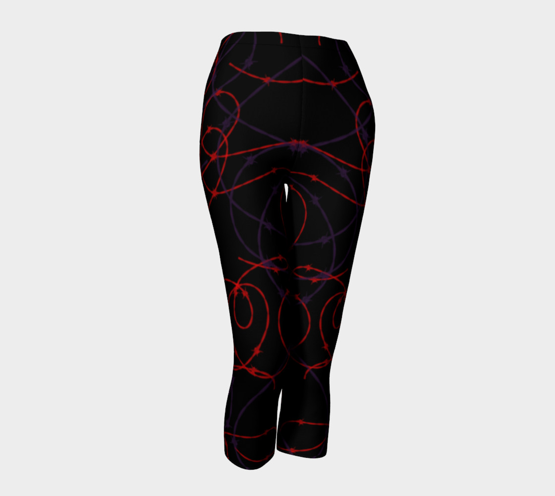 Gothic Barbed Wire Print Leggings by Tabz Jones preview #1