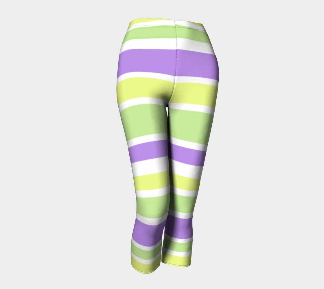 Bright Green Yellow Purple Stripes 3D preview