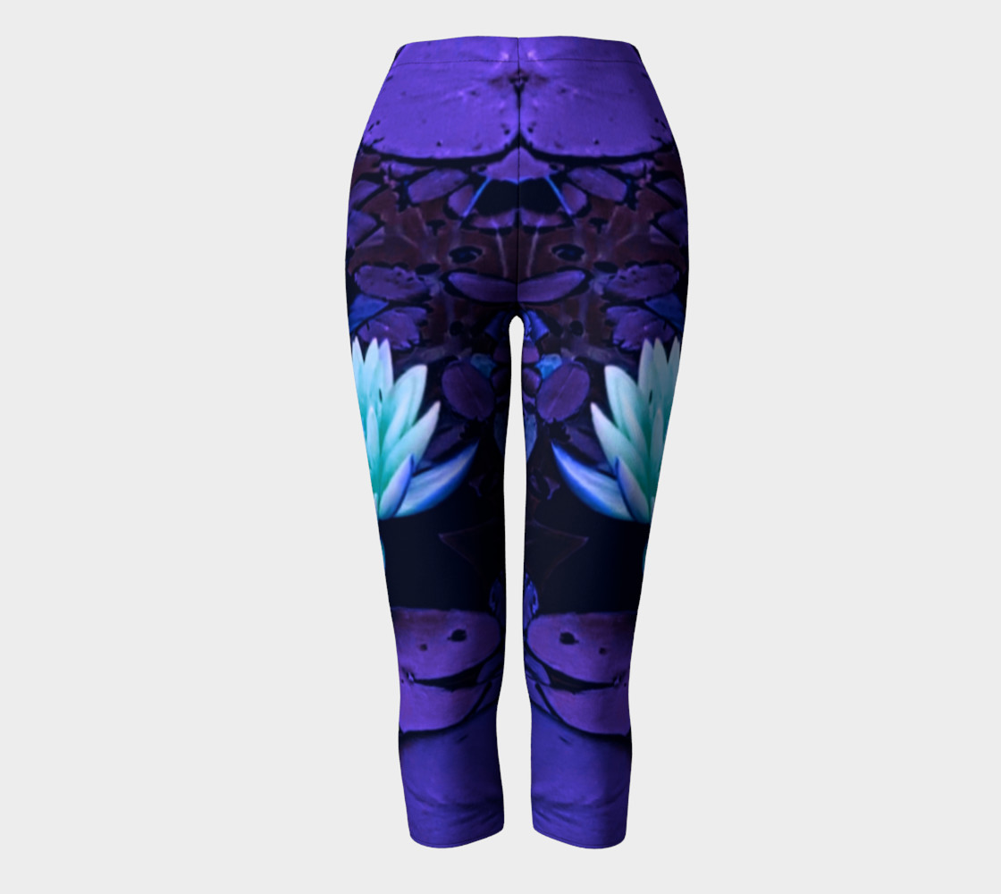 Lotus Flower Purple Turquoise Capri preview #2