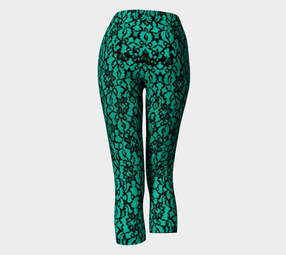Green with Black Lace Leggings thumbnail #5