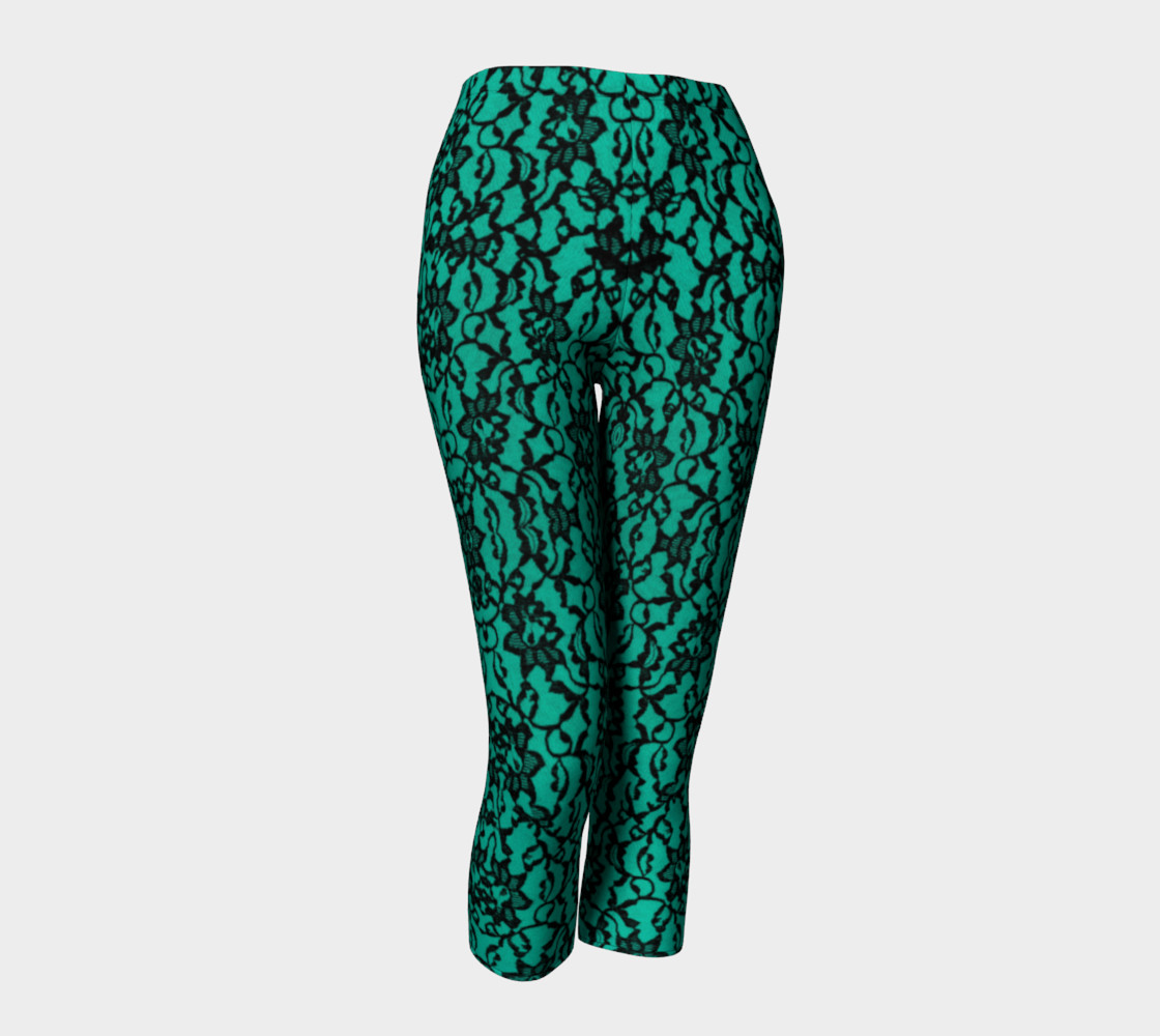 Green with Black Lace Leggings thumbnail #2